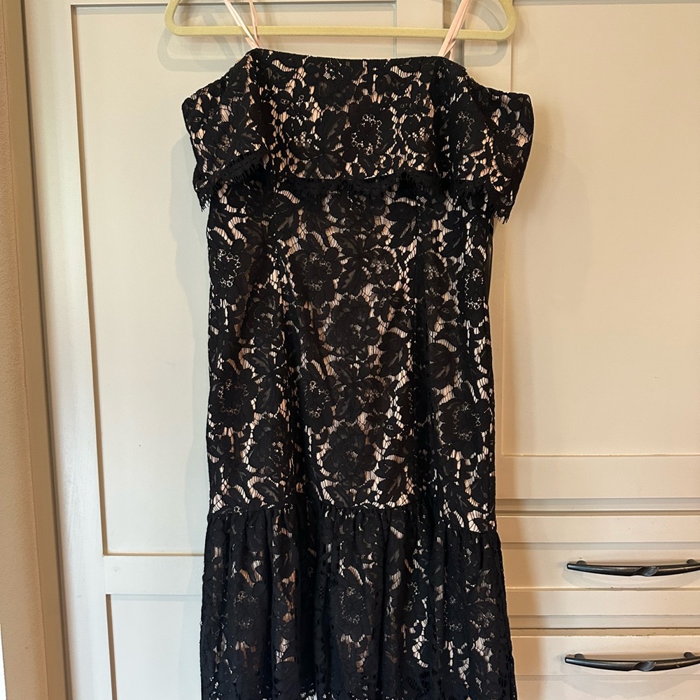 Elegant Black Lace Off-Shoulder Dress